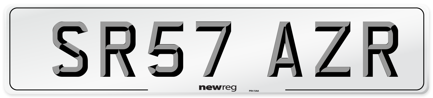 SR57 AZR Number Plate from New Reg